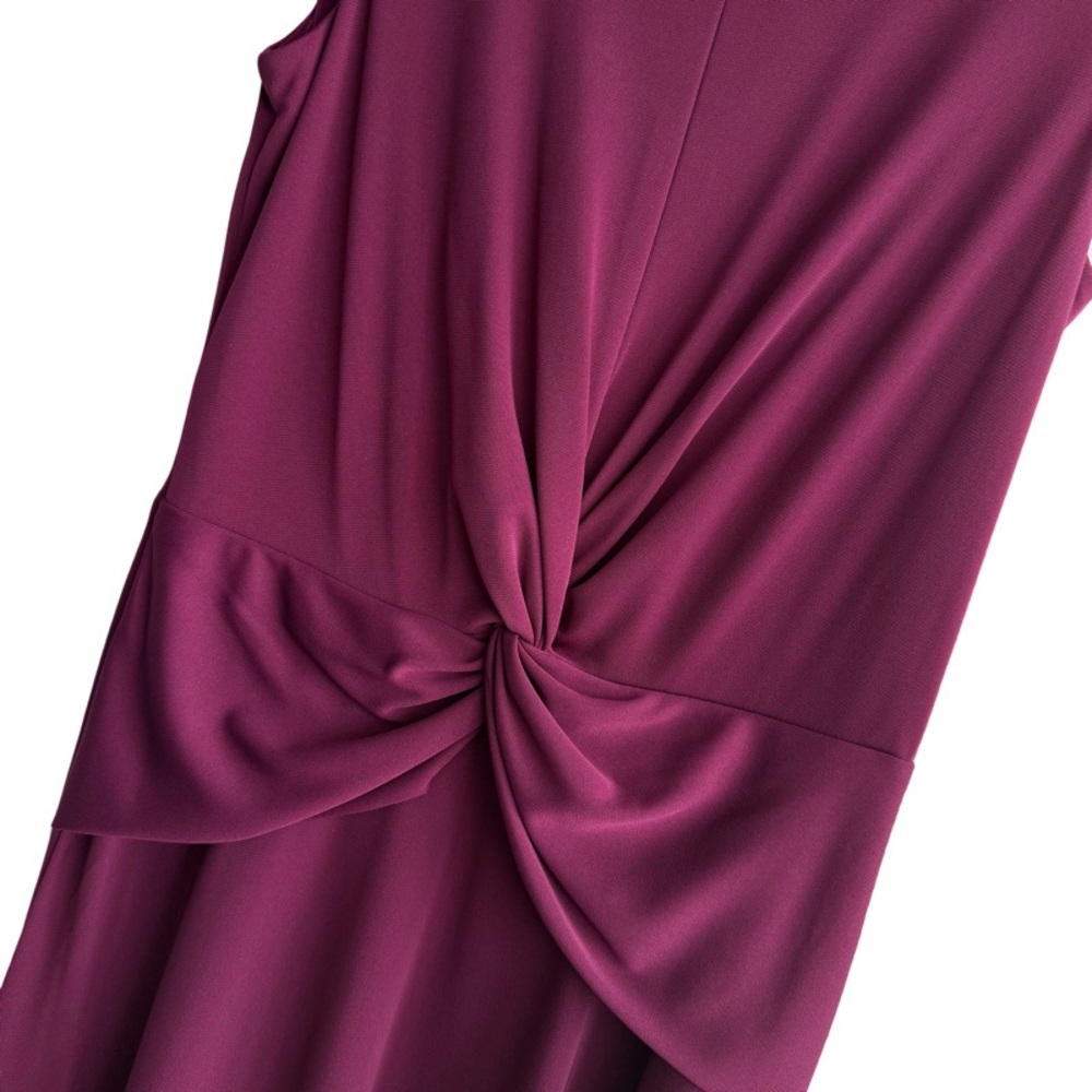 Lauren Ralph Lauren Twist Front Dress A-line Plum Caspia Purple Size 6 - Picture 7 of 13
